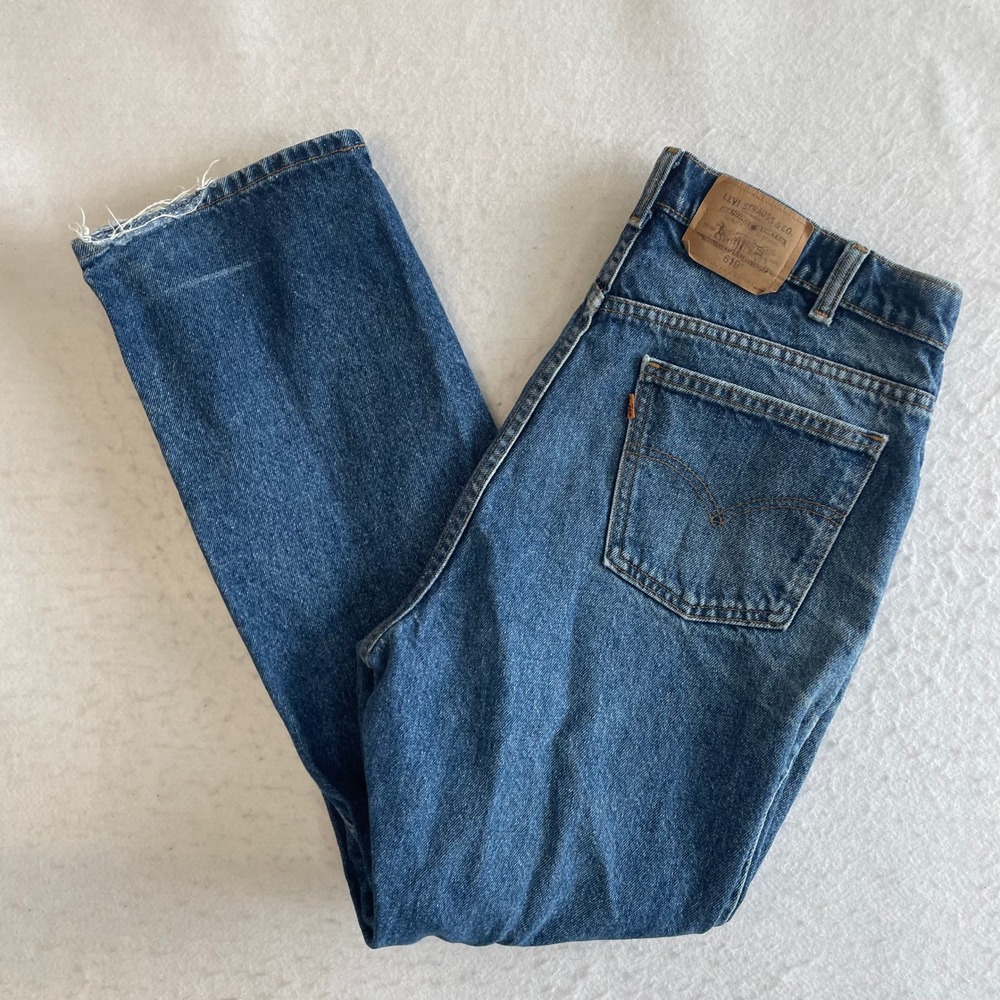 Levi 619 Slim Fit Jeans Mens‎ 36x30 Blue Orange Tab Vintage Denim Made in Canada